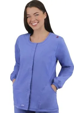 AllHeart Clearance Women's Snap Front Solid Scrub Jacket