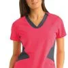 Barco One Clearance Women's V-Neck Contrast Panel Solid Scrub Top