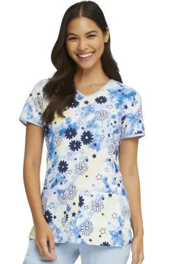 Heartsoul Clearance Women's Daisy Spirit Print Scrub Top