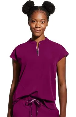 Healing Hands Women's Sandy Zip Mandarin Collar Scrub Top
