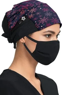 Koi Women's Snow Flakes Surgical Print Hat