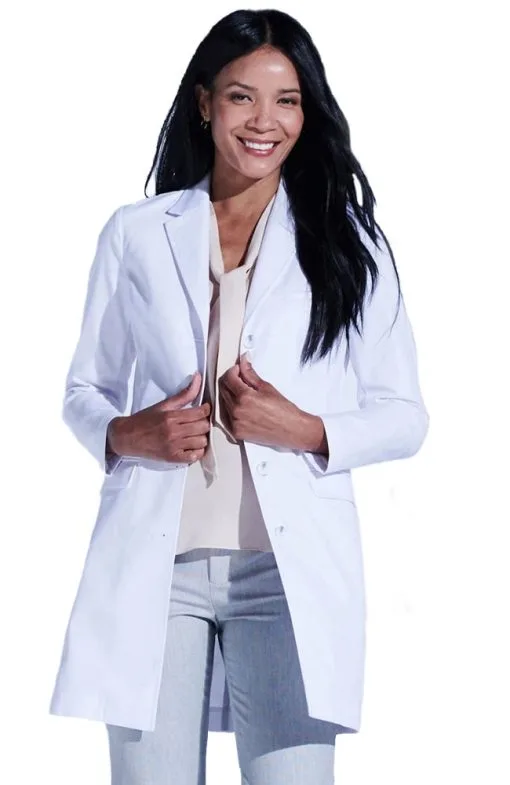 Medelita Women's Rebecca Lab Coat -Scrubs for Women Shop 1 md ls11922wht 650