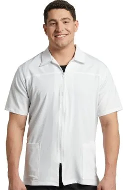 White Cross Men's Collar Neckline Lab Coat