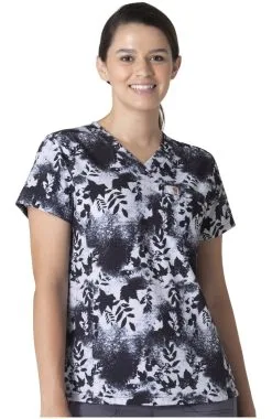 Carhartt Women's Tuck-In Fern Stencil Print Scrub Top