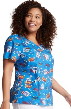 Dickies Clearance Women's Super Smile Print Scrub Top -Scrubs for Women Shop 4 di dk721 printclearance 650